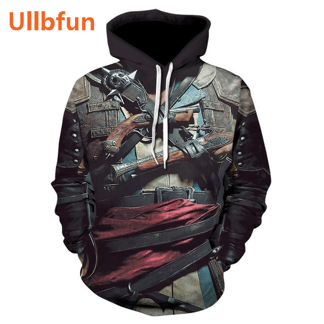 Ullbfun Sweatshirt 3D Skull Printed Pullovers Hoodies (14)